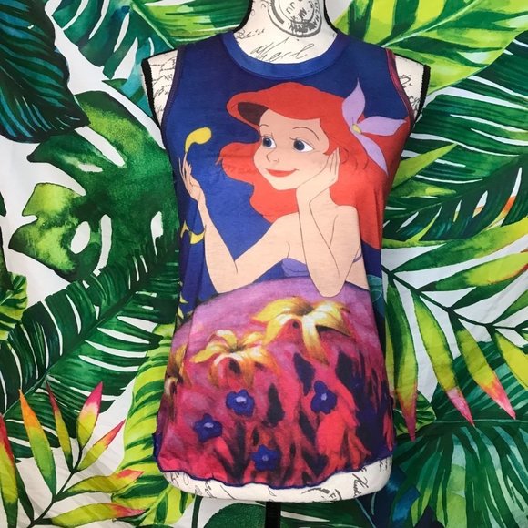 Guc Disney Ariel Little Mermaid XS/S Sheer Back Summer Tank Top - Picture 1 of 6